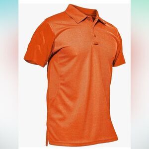 Magomsen men’s quick dry polo shirt orange size‎ L NWT in packaging